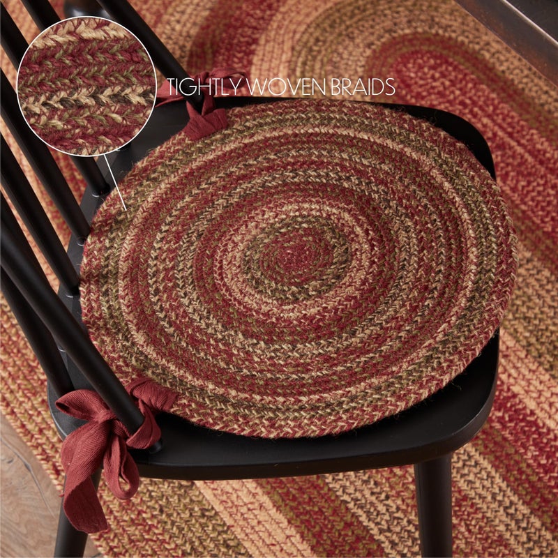 VHC Brands Cider Mill Jute Chair Pad Set of 6, 6 Count (Pack of 1), Red - Image 5